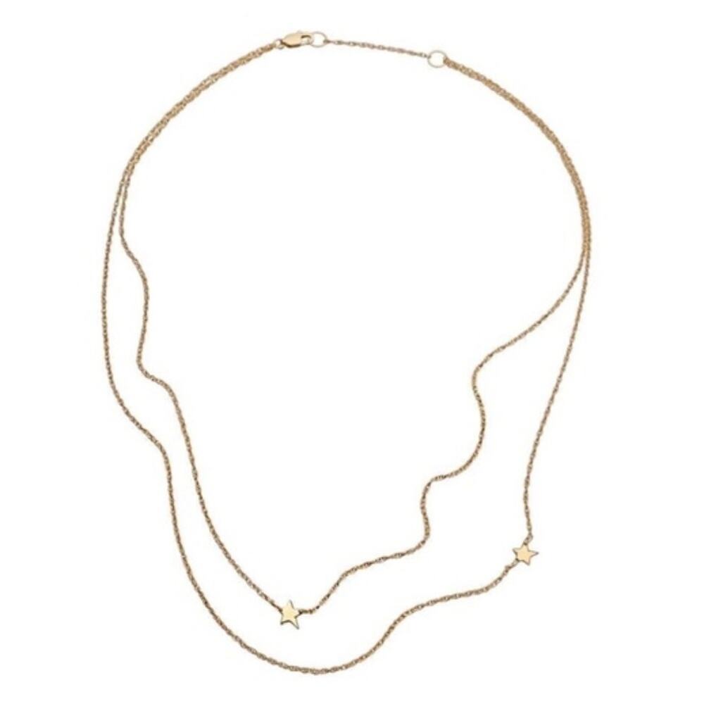 NEW Jennifer Zeuner Double Star Necklace - Gold